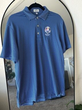 Blue Striped Ryder Cup Polo Shirt - Men's Golf Polo